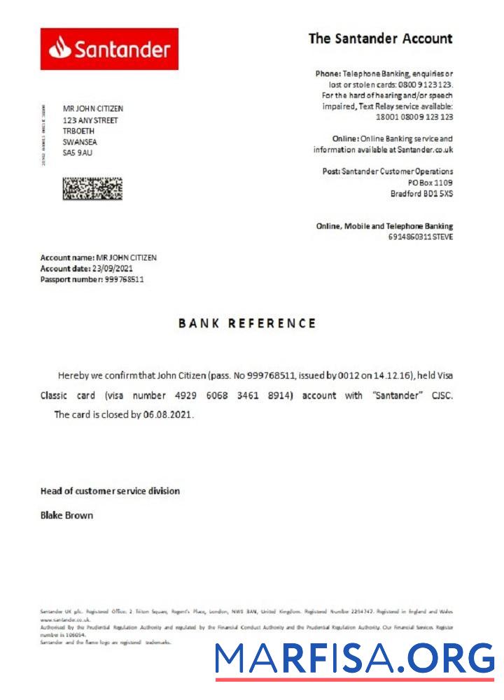 Realistic United Kingdom Santander closure reference real example